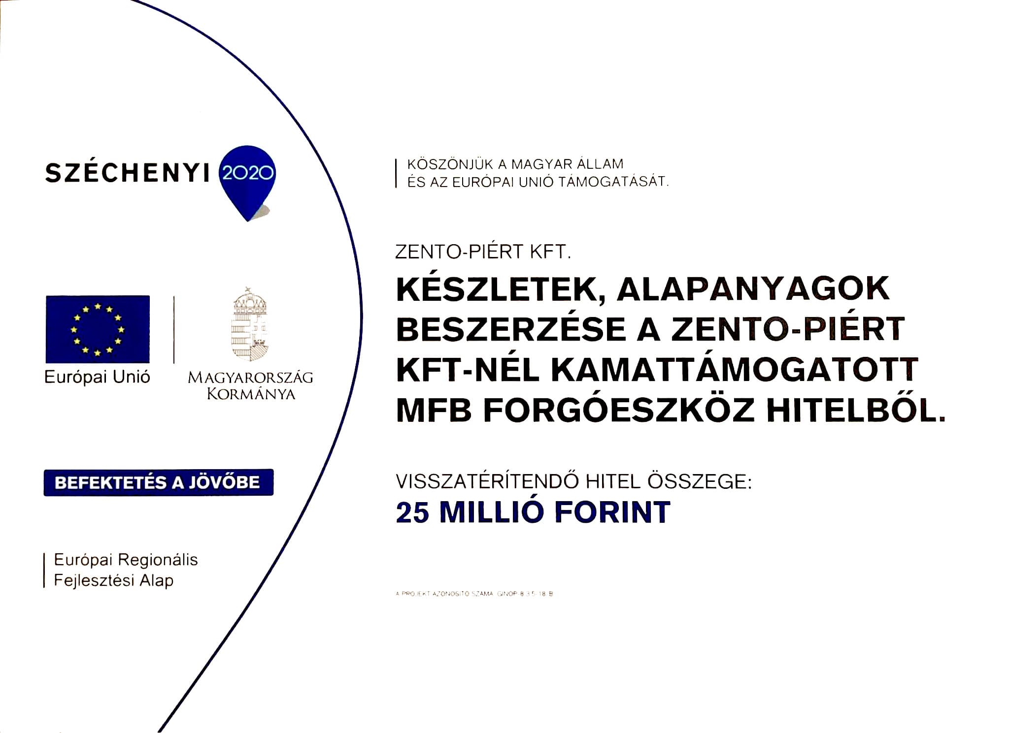 ZENTO-PIÉRT KFT pályázat