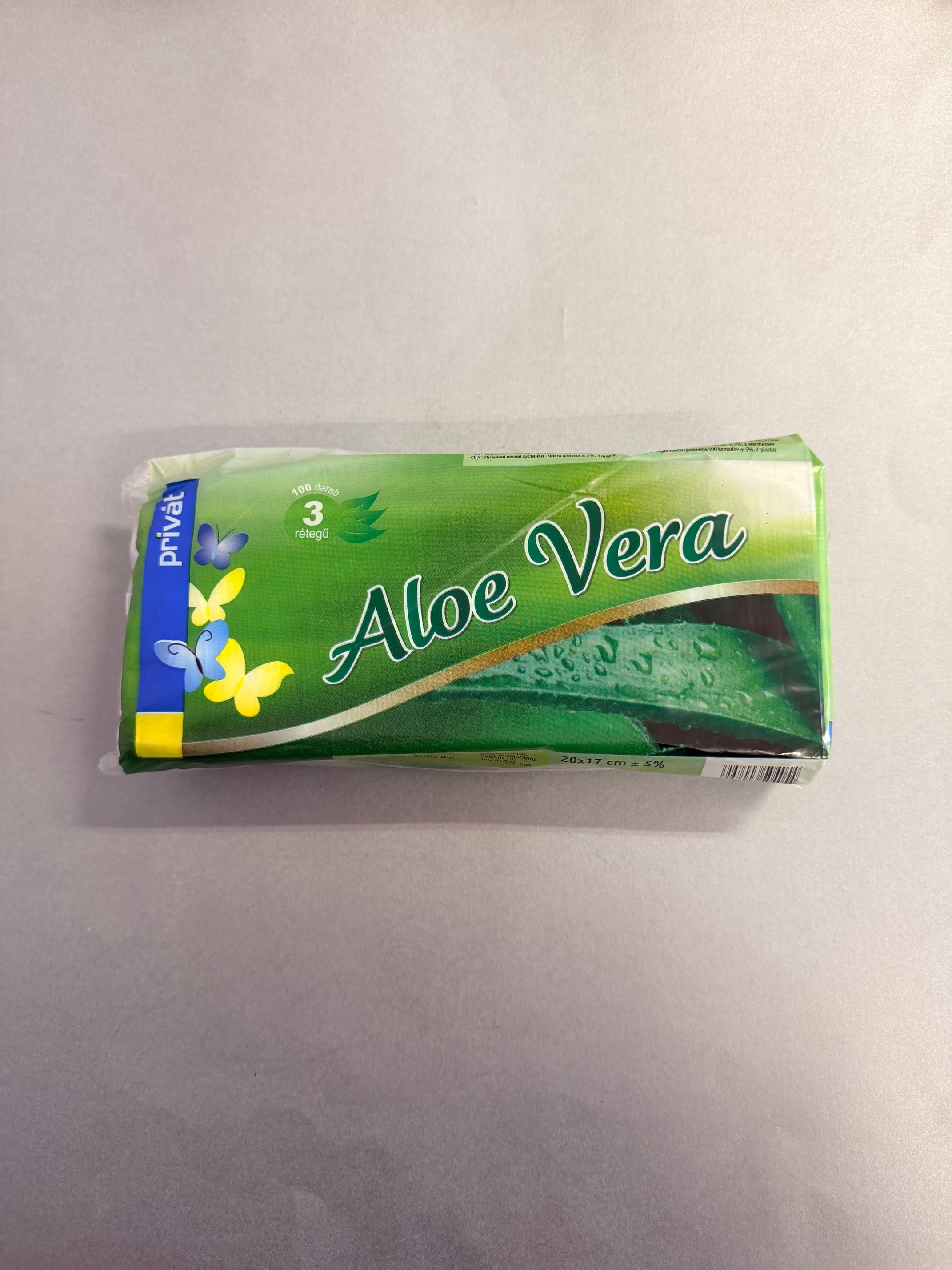 Privát Aloe Vera illatú papírzsebkendő - 3 rétegű